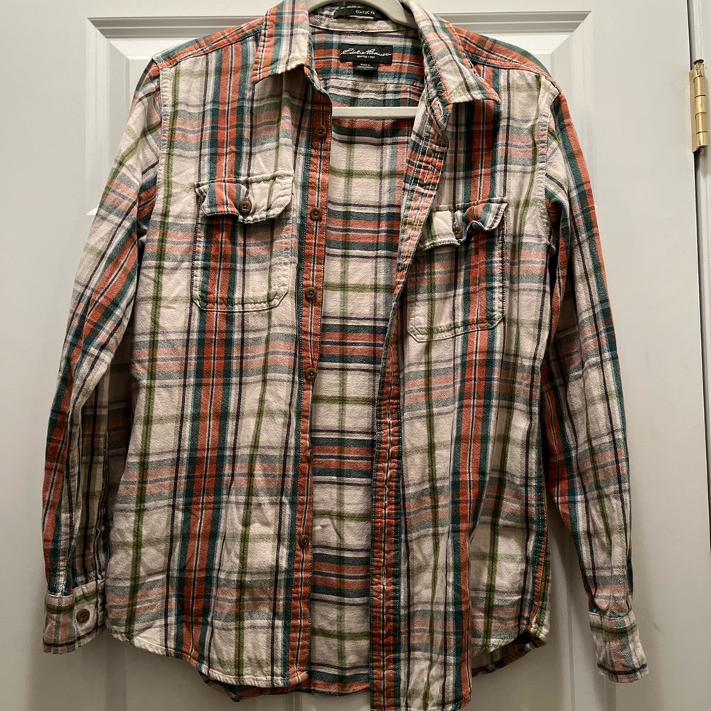 Plaid Flannel Button-Up Shirt
